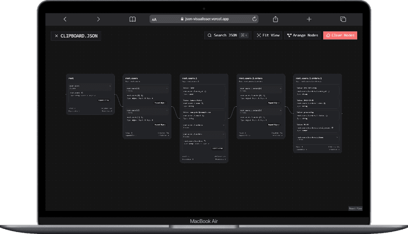 Screenshot of JSON Visualizer project